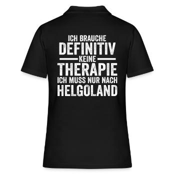 Nordsee Helgoland - Frauen Polo Shirt - Schwarz - Hinten - Ailine (174cm)