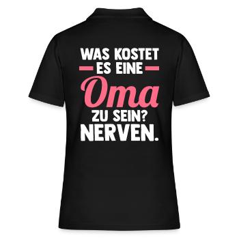 Großmutter Großmama Omi Oma - Frauen Polo Shirt - Schwarz - Hinten - Ailine (174cm)