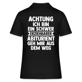 Abitur Abiturient Abifeier Abi - Frauen Polo Shirt - Schwarz - Hinten - Ailine (174cm)