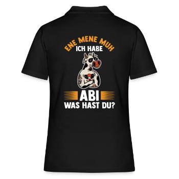 Abitur Abiturient Abifeier Kuh Abi - Frauen Polo Shirt - Schwarz - Hinten - Ailine (174cm)