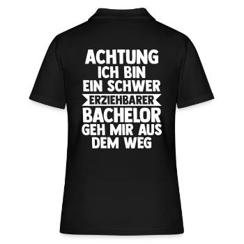Student Akademiker Uni Abschlussfeier Bachelor - Frauen Polo Shirt - Schwarz - Hinten - Ailine (174cm)