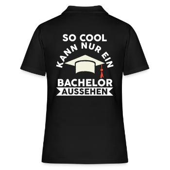 Student Akademiker Uni Abschlussfeier Bachelor - Frauen Polo Shirt - Schwarz - Hinten - Ailine (174cm)