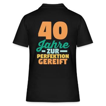 Vierzig Vierzigster 40 Jahre Geburtstag - Frauen Polo Shirt - Schwarz - Hinten - Ailine (174cm)