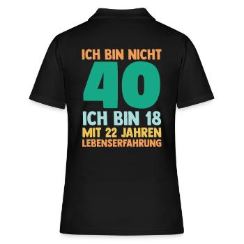 Vierzig 40 Jahre Vierzigster Geburtstag - Frauen Polo Shirt - Schwarz - Hinten - Ailine (174cm)