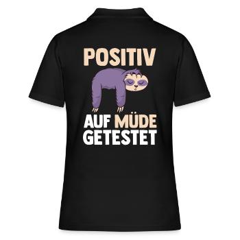 Testé positif pour le paresseux fatigué - Polo Femme - noir - Dos - Ailine (174cm)