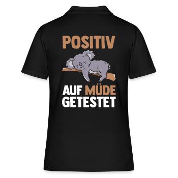 Testé positif pour le koala fatigué - Polo Femme - noir - Dos - Ailine (174cm)