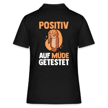 Testé positif pour le paresseux fatigué - Polo Femme - noir - Dos - Ailine (174cm)