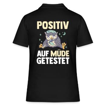 Testé positif pour le hibou fatigué - Polo Femme - noir - Dos - Ailine (174cm)