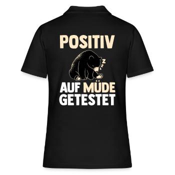 Testé positif pour l’ours fatigué - Polo Femme - noir - Dos - Ailine (174cm)