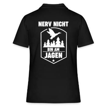 Nerv Nicht Bin Am Jagen - Frauen Polo Shirt - Schwarz - Hinten - Ailine (174cm)