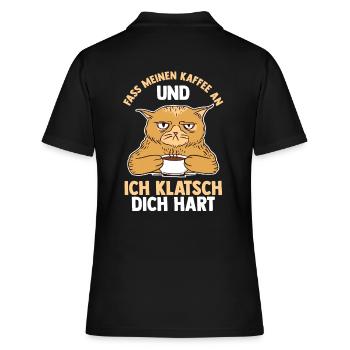 Fass Meinen Kaffee An Und Ich Klatsch Dich Hart Ka - Frauen Polo Shirt - Schwarz - Hinten - Ailine (174cm)