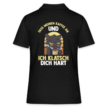 Fass Meinen Kaffee An Und Ich Klatsch Dich Hart Ka - Frauen Polo Shirt - Schwarz - Hinten - Ailine (174cm)