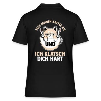 Fass Meinen Kaffee An Und Ich Klatsch Dich Hart Ka - Frauen Polo Shirt - Schwarz - Hinten - Ailine (174cm)