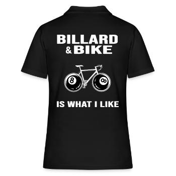 Vélo Route Vélo Chaîne de vélo « billard & vélo"8ball - Polo Femme - noir - Dos - Ailine (174cm)