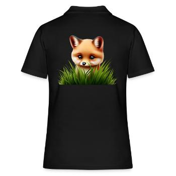 Fox in the tall grass - Women's Polo Shirt - black - Back - Ailine (174cm)