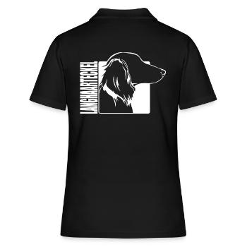 Profil Chien à poil long Chien Wilsigns - Polo Femme - noir - Dos - Ailine (174cm)