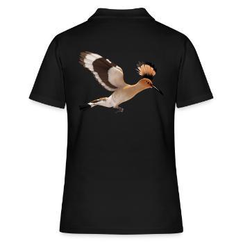 Hoopoe Bird Illustration - Women's Polo Shirt - black - Back - Ailine (174cm)