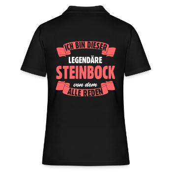 Sternzeichen Steinbock - Frauen Polo Shirt - Schwarz - Hinten - Ailine (174cm)