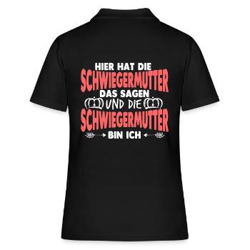 Schwiegermama Schwiegermutter - Frauen Polo Shirt - Schwarz - Hinten - Ailine (174cm)