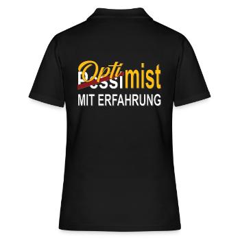 Optimist mit Erfahrung Geschenk - Frauen Polo Shirt - Schwarz - Hinten - Ailine (174cm)