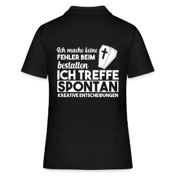 Bestatter Bestattungsfachkraft Beerdigung - Frauen Polo Shirt - Schwarz - Hinten - Ailine (174cm)