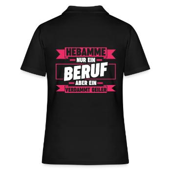 Geburtshelferin Hebamme - Frauen Polo Shirt - Schwarz - Hinten - Ailine (174cm)