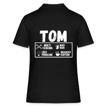 Tom - Frauen Polo Shirt - Schwarz - Hinten - Ailine (174cm)