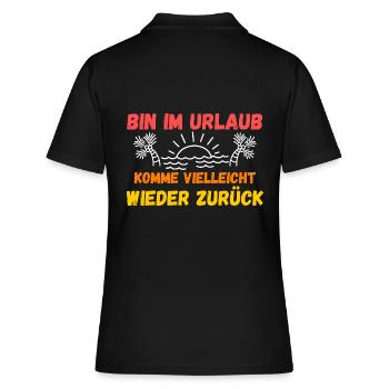 Sommerurlaub Urlauber Urlaub - Frauen Polo Shirt - Schwarz - Hinten - Ailine (174cm)