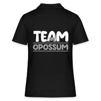 Opossum - Frauen Polo Shirt - Schwarz - Hinten - Ailine (174cm)