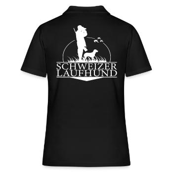 Schweizer Laufhund Jagdhunderasse Jäger Wilsigns - Frauen Polo Shirt - Schwarz - Hinten - Ailine (174cm)