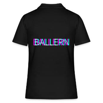 Ballern Techno Rave Club Electro Musik Raver - Frauen Polo Shirt - Schwarz - Hinten - Ailine (174cm)