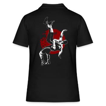 Ringer - Frauen Polo Shirt - Schwarz - Hinten - Ailine (174cm)