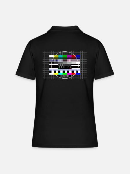 DDR Testbild zum Mauerfall mit Datum 09.11.1989 - Frauen Polo Shirt - Schwarz