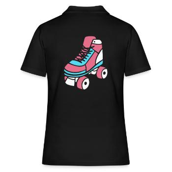 Rollschuh Roller Skates Rollschuhe Inlineskater - Frauen Polo Shirt - Schwarz - Hinten - Ailine (174cm)