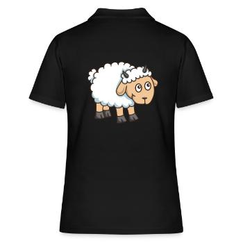Lustiges Schaf Schafbock Bauernhof Schäfer - Frauen Polo Shirt - Schwarz - Hinten - Ailine (174cm)