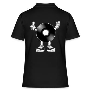 Vinyl Schallplatte Retro Musik DJ - Frauen Polo Shirt - Schwarz - Hinten - Ailine (174cm)