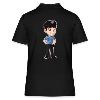 Polizei Polizist Polizeibeamter Ordnungshüter Cop - Frauen Polo Shirt - Schwarz - Hinten - Ailine (174cm)