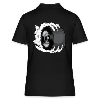 Donner des pneus en caoutchouc à la combustion automatique - Polo Femme - noir - Dos - Ailine (174cm)