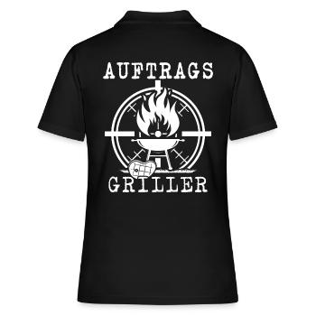 Grillen Auftragsgriller grillt BBQ Grillmaster - Frauen Polo Shirt - Schwarz - Hinten - Ailine (174cm)