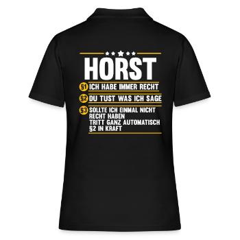 Horst - Frauen Polo Shirt - Schwarz - Hinten - Ailine (174cm)
