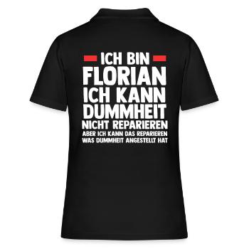Florian - Frauen Polo Shirt - Schwarz - Hinten - Ailine (174cm)