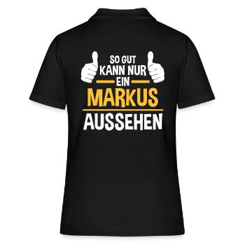 Markus - Frauen Polo Shirt - Schwarz - Hinten - Ailine (174cm)