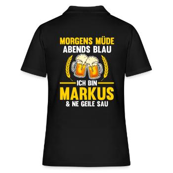 Markus - Frauen Polo Shirt - Schwarz - Hinten - Ailine (174cm)