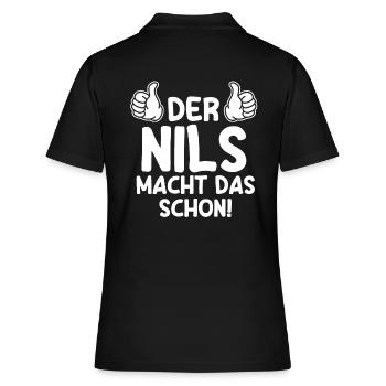 Nils - Frauen Polo Shirt - Schwarz - Hinten - Ailine (174cm)