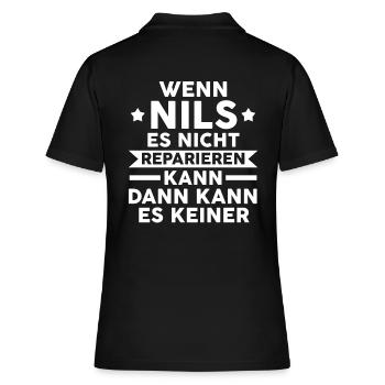 Nils - Frauen Polo Shirt - Schwarz - Hinten - Ailine (174cm)