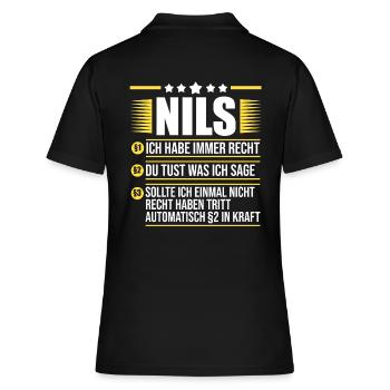 Nils - Frauen Polo Shirt - Schwarz - Hinten - Ailine (174cm)