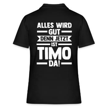 Timo - Frauen Polo Shirt - Schwarz - Hinten - Ailine (174cm)