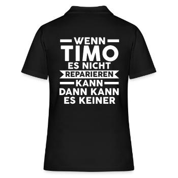 Timo - Frauen Polo Shirt - Schwarz - Hinten - Ailine (174cm)