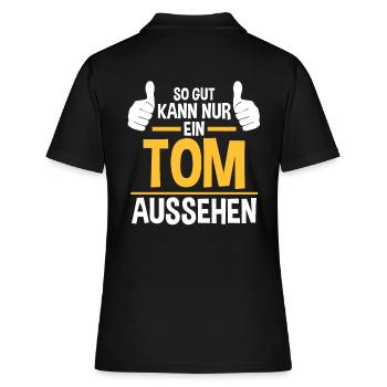 Tom - Frauen Polo Shirt - Schwarz - Hinten - Ailine (174cm)