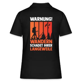 Bergsteiger Wald Bergwandern Wanderer Wandern - Frauen Polo Shirt - Schwarz - Hinten - Ailine (174cm)